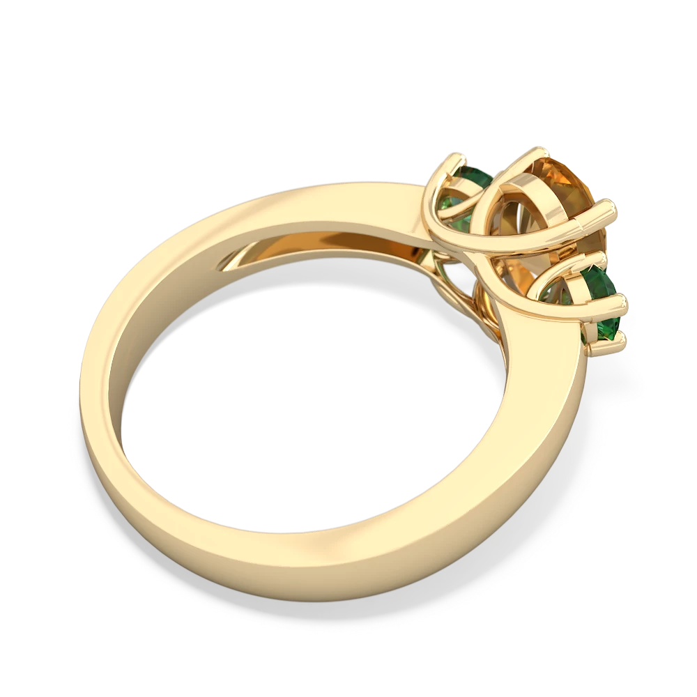 Citrine Three Stone Oval Trellis 14K Yellow Gold ring R4024