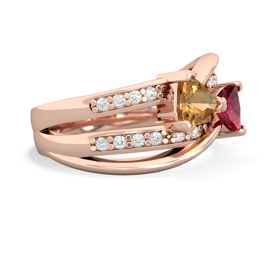 Citrine Bowtie 14K Rose Gold ring R2360