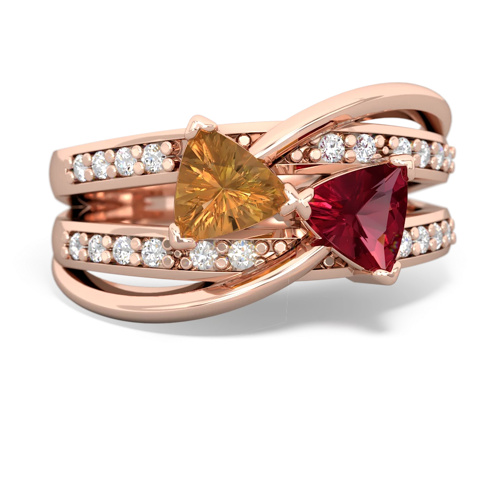 Citrine Bowtie 14K Rose Gold ring R2360