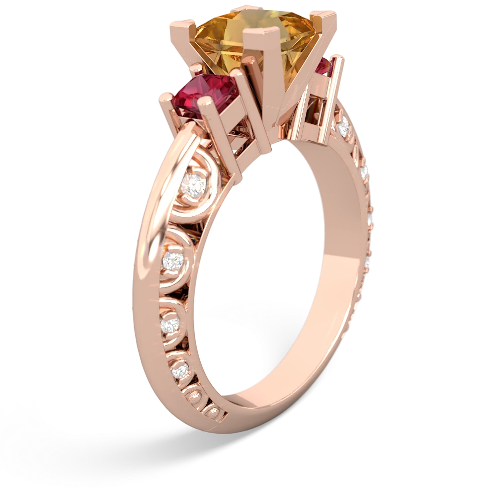 Citrine Eternal Embrace Engagement 14K Rose Gold ring C2001