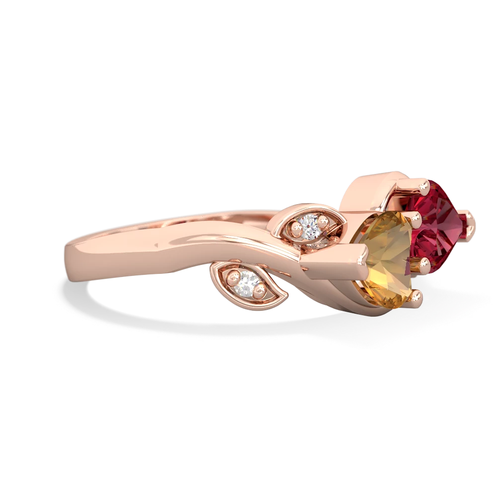 Citrine Floral Elegance 14K Rose Gold ring R5790
