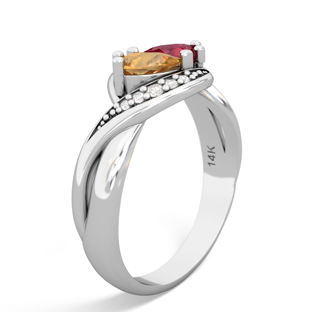 Citrine Summer Winds 14K White Gold ring R5342