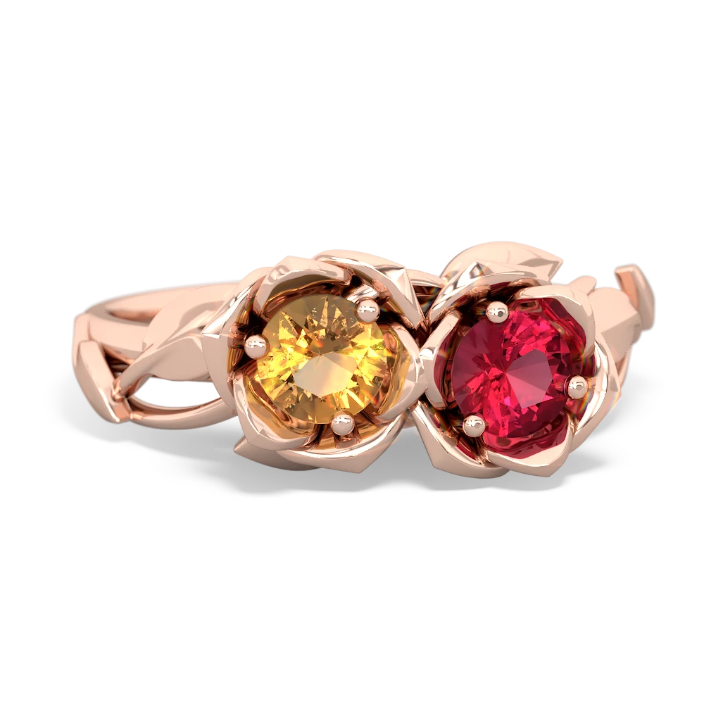 Citrine Rose Garden 14K Rose Gold ring R5510