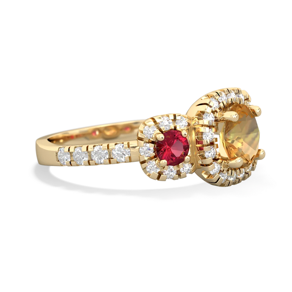 Citrine Regal Halo 14K Yellow Gold ring R5350