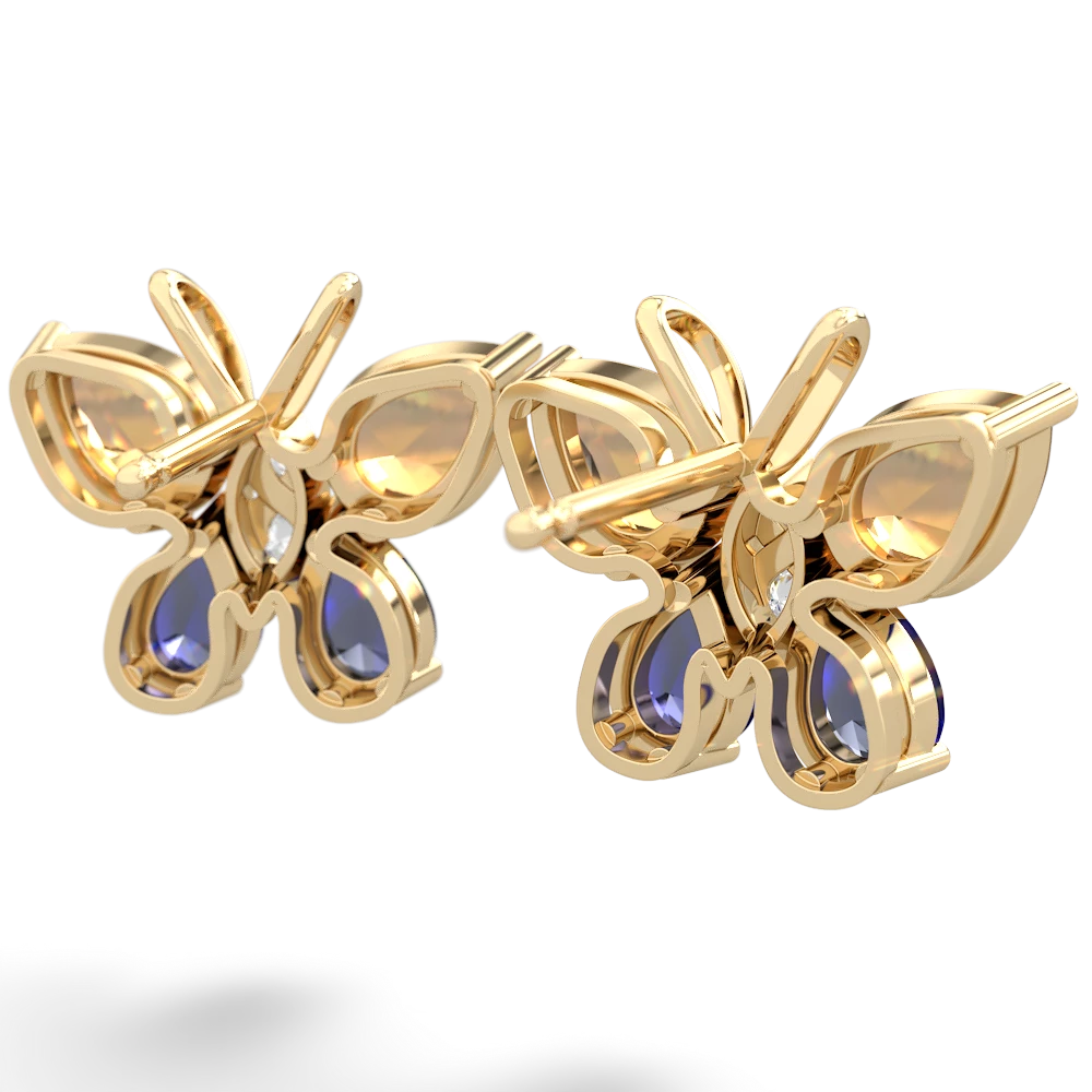 Citrine Butterfly 14K Yellow Gold earrings E2215