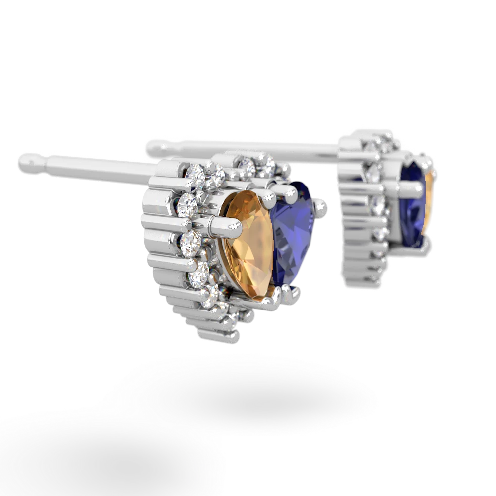 Citrine Halo 14K White Gold earrings E7008