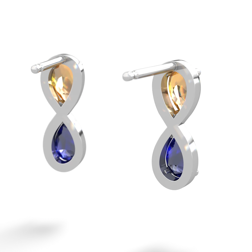 Citrine Infinity 14K White Gold earrings E5050