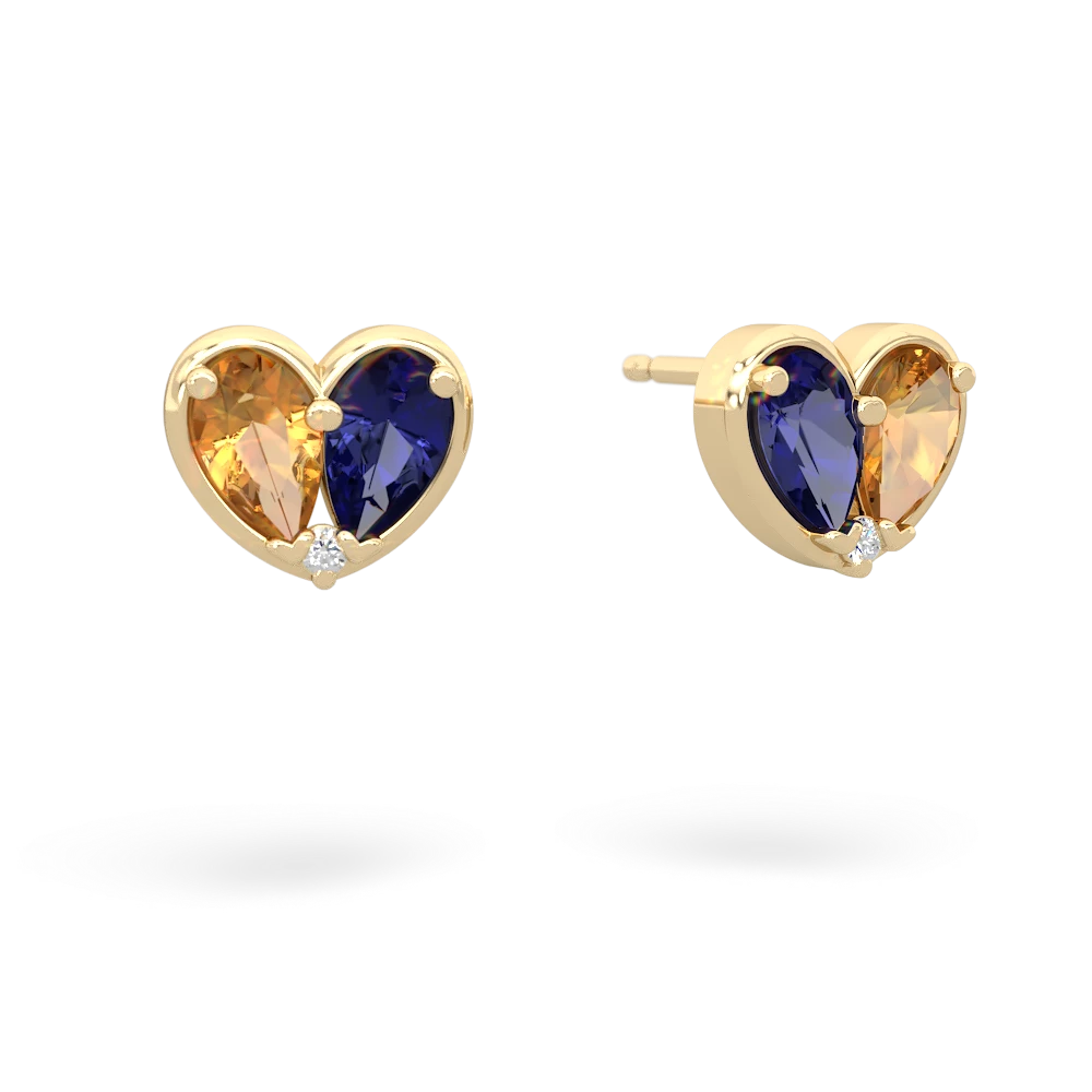 Citrine 'Our Heart' 14K Yellow Gold earrings E5072