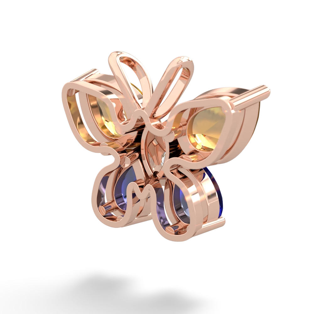 Citrine Butterfly 14K Rose Gold pendant P2215