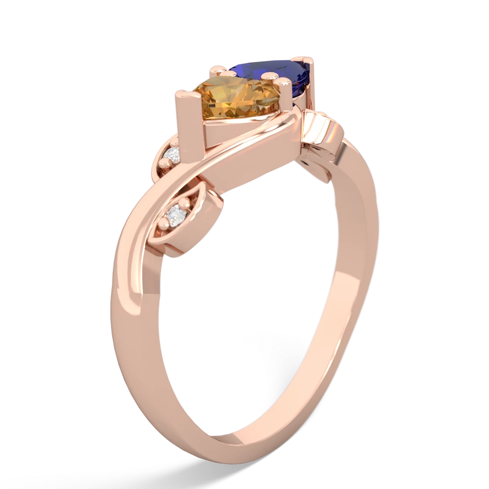 Citrine Floral Elegance 14K Rose Gold ring R5790