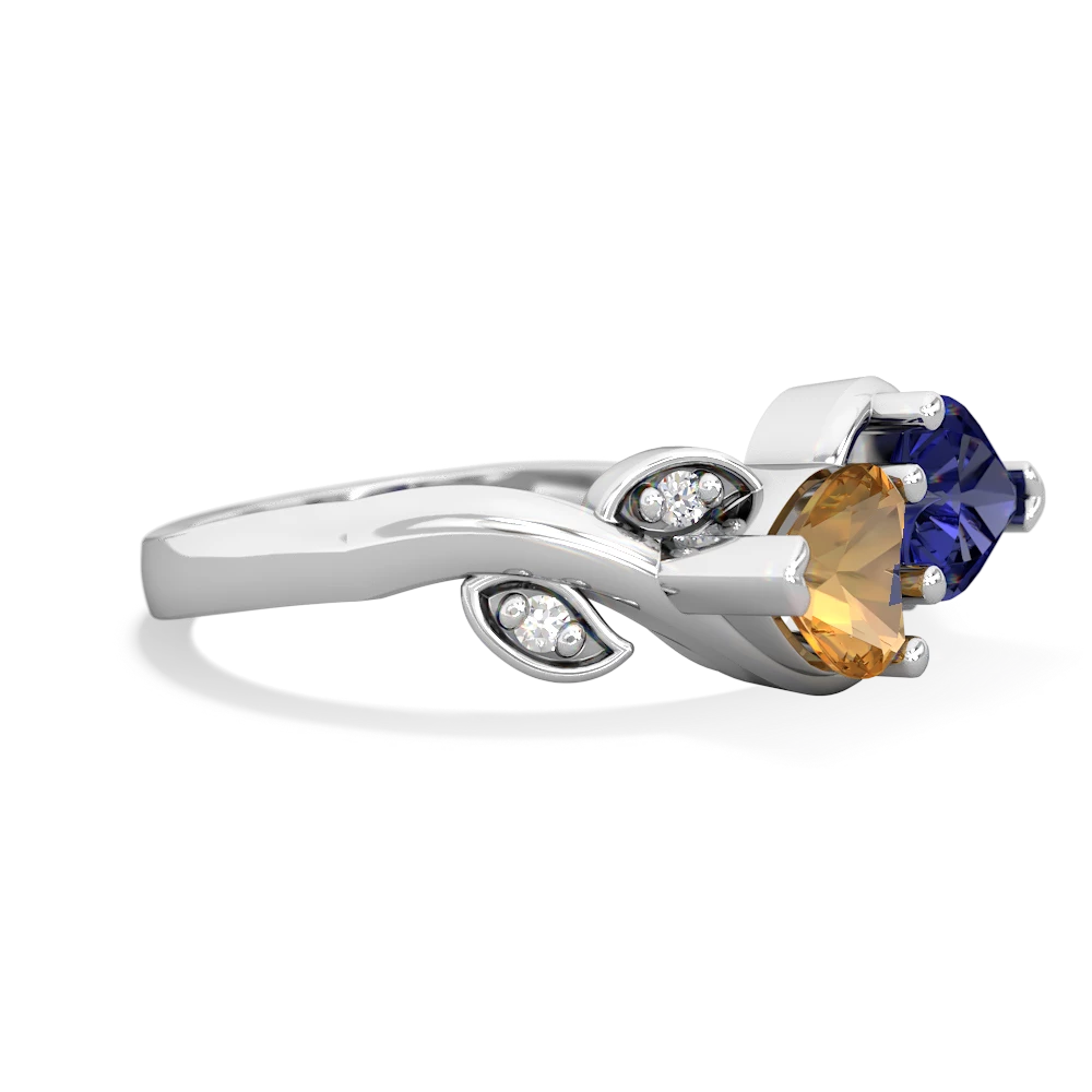 Citrine Floral Elegance 14K White Gold ring R5790