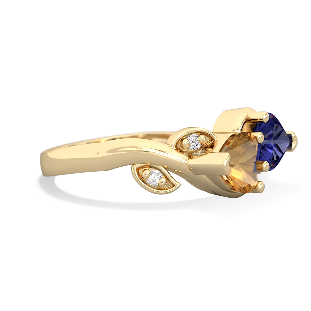 Citrine Floral Elegance 14K Yellow Gold ring R5790