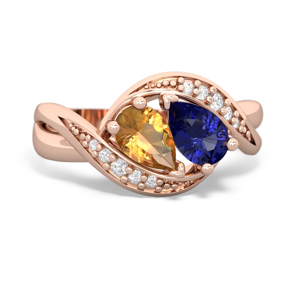 Citrine Summer Winds 14K Rose Gold ring R5342