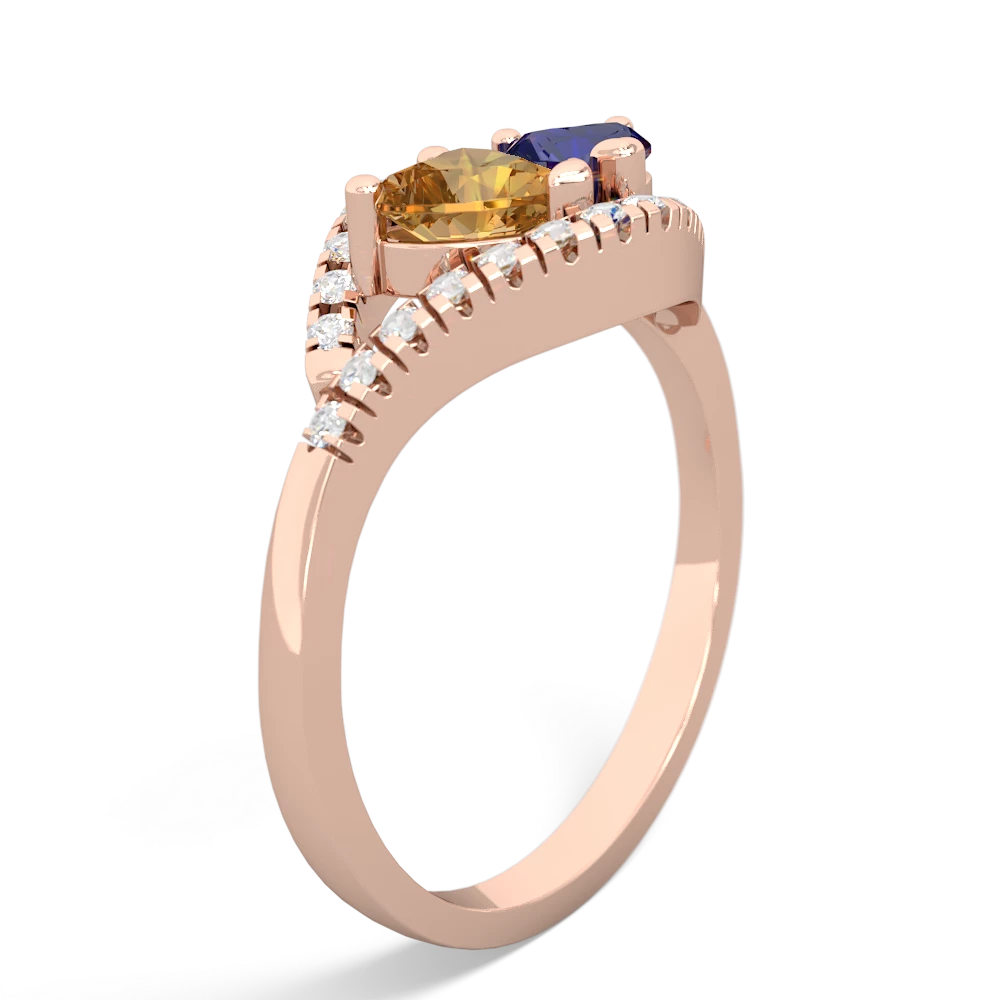 Citrine Mother And Child 14K Rose Gold ring R3010