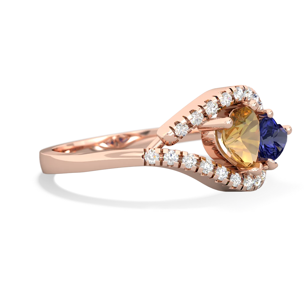 Citrine Mother And Child 14K Rose Gold ring R3010