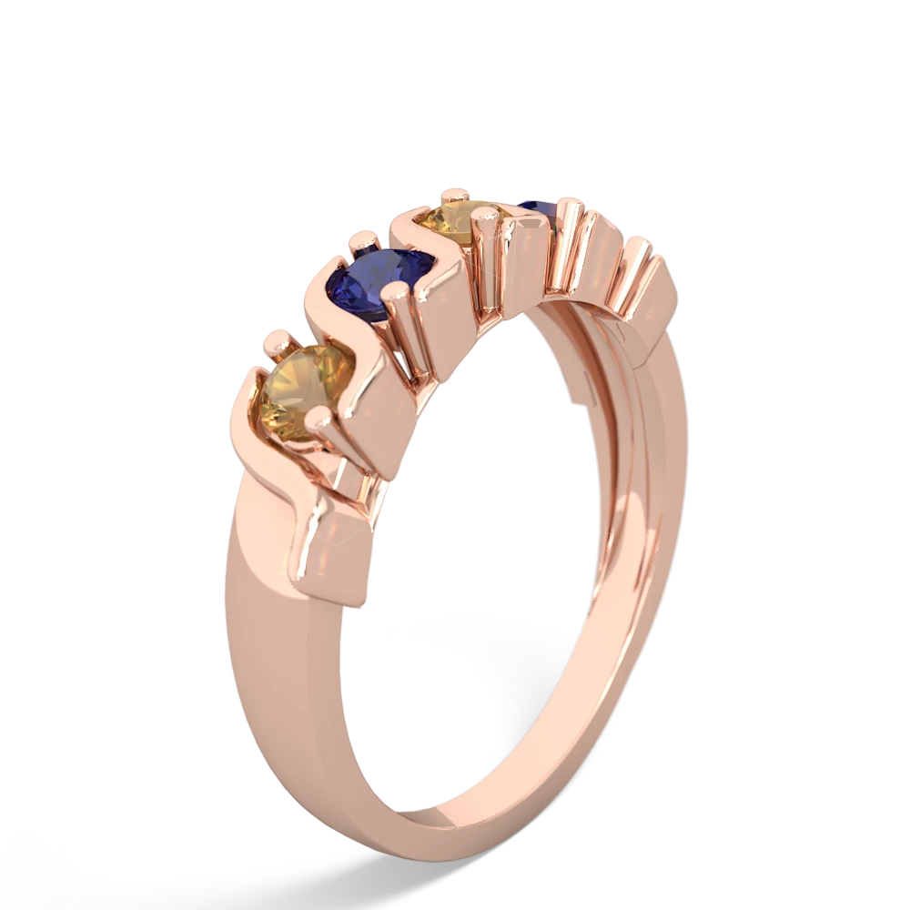 Citrine Anniversary Band 14K Rose Gold ring R2089