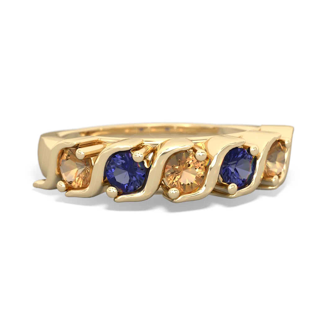 Citrine Anniversary Band 14K Yellow Gold ring R2089