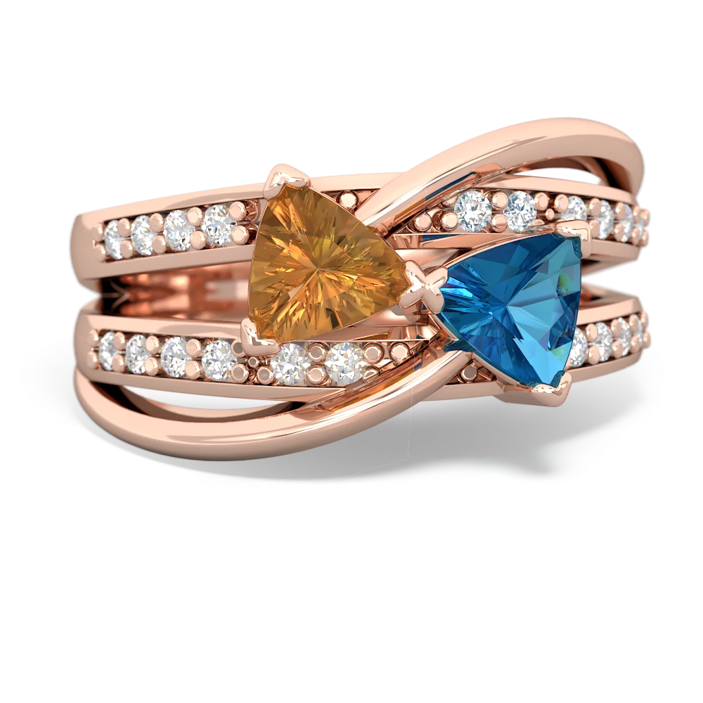 Citrine Bowtie 14K Rose Gold ring R2360