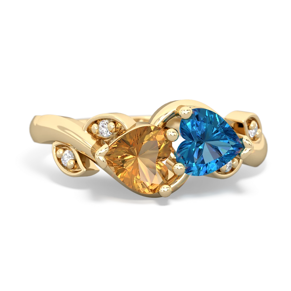 Citrine Floral Elegance 14K Yellow Gold ring R5790