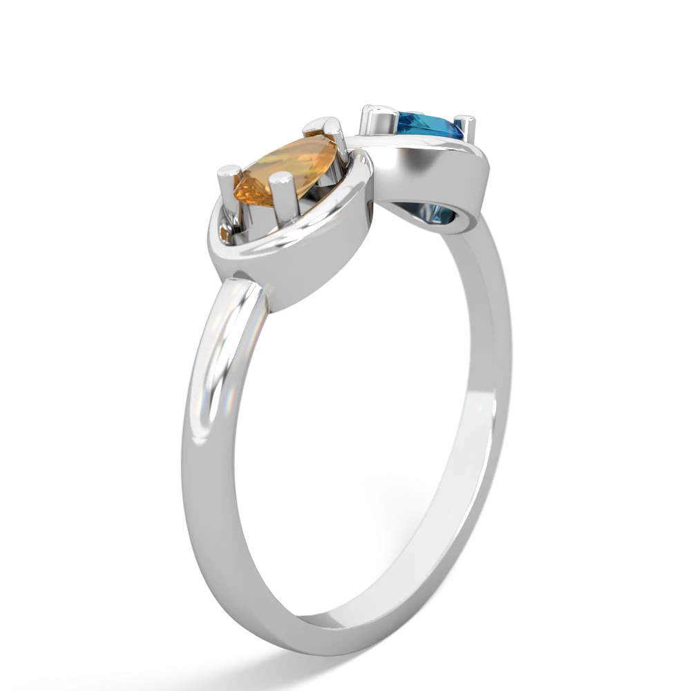 Citrine Infinity 14K White Gold ring R5050