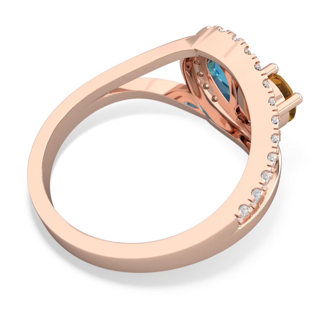 Citrine Nestled Heart Keepsake 14K Rose Gold ring R5650