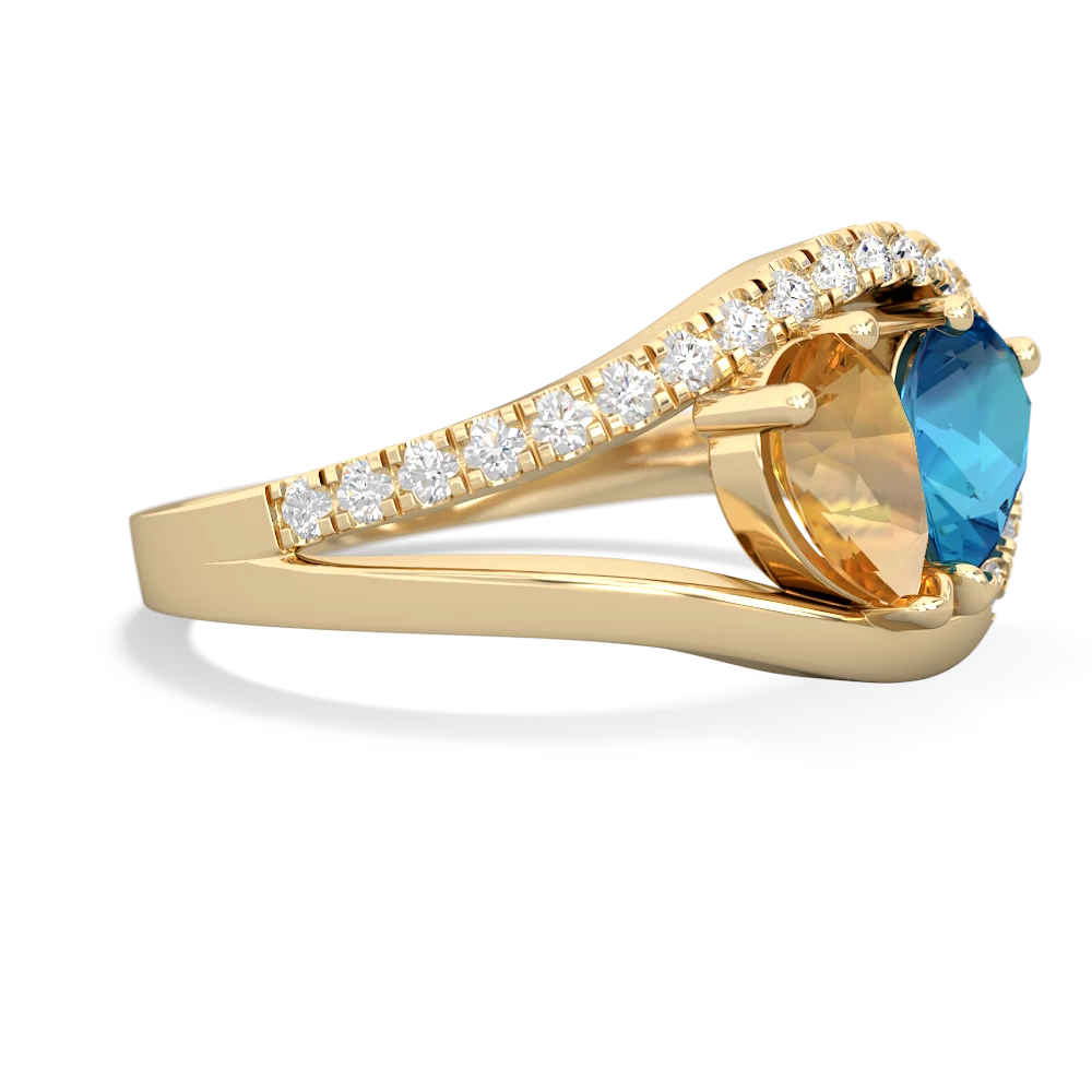 Citrine Nestled Heart Keepsake 14K Yellow Gold ring R5650