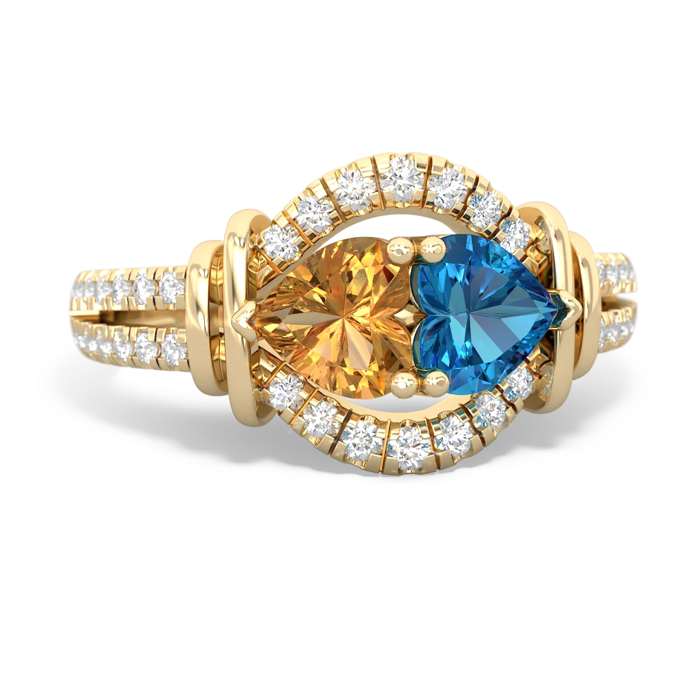 Citrine Art-Deco Keepsake 14K Yellow Gold ring R5630