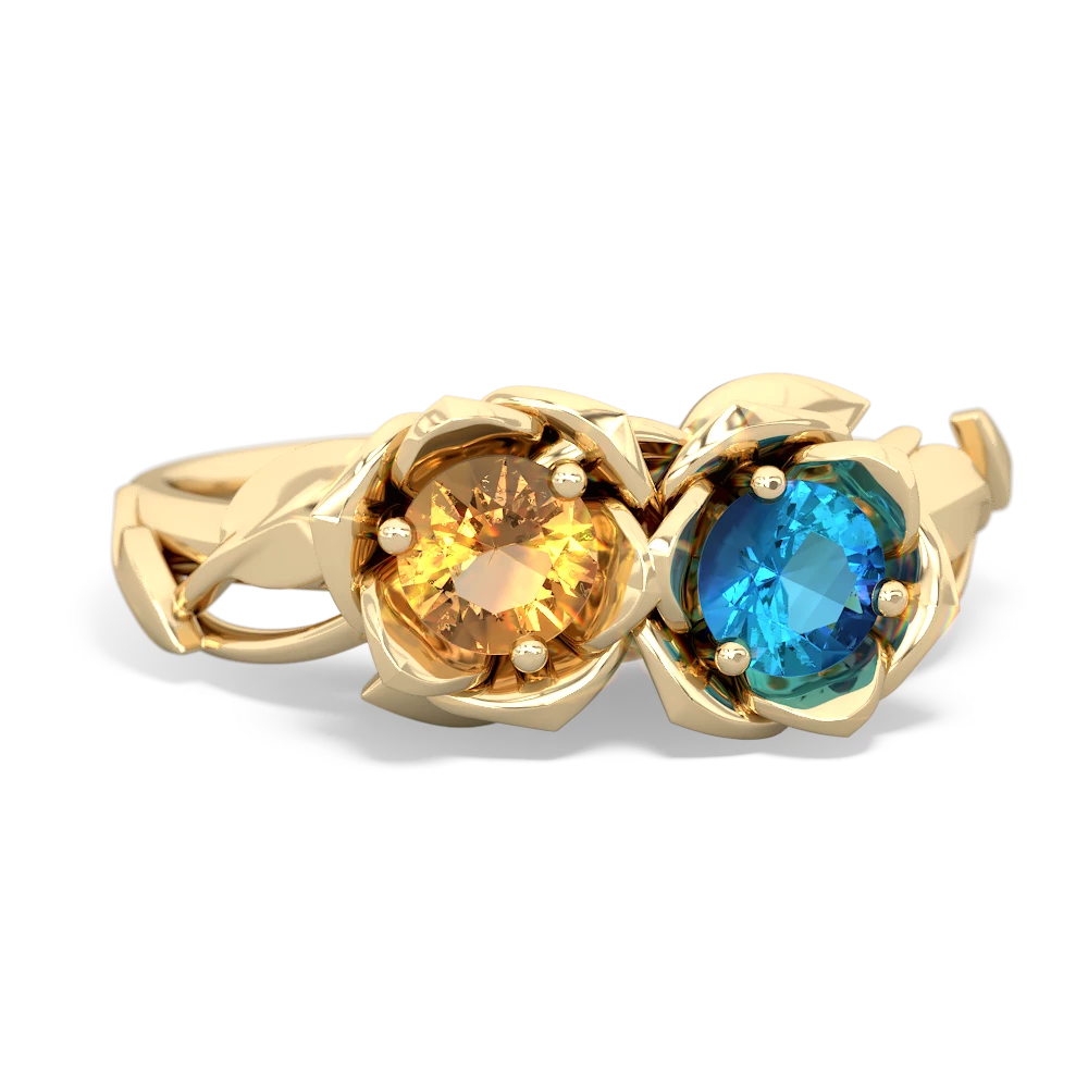 Citrine Rose Garden 14K Yellow Gold ring R5510