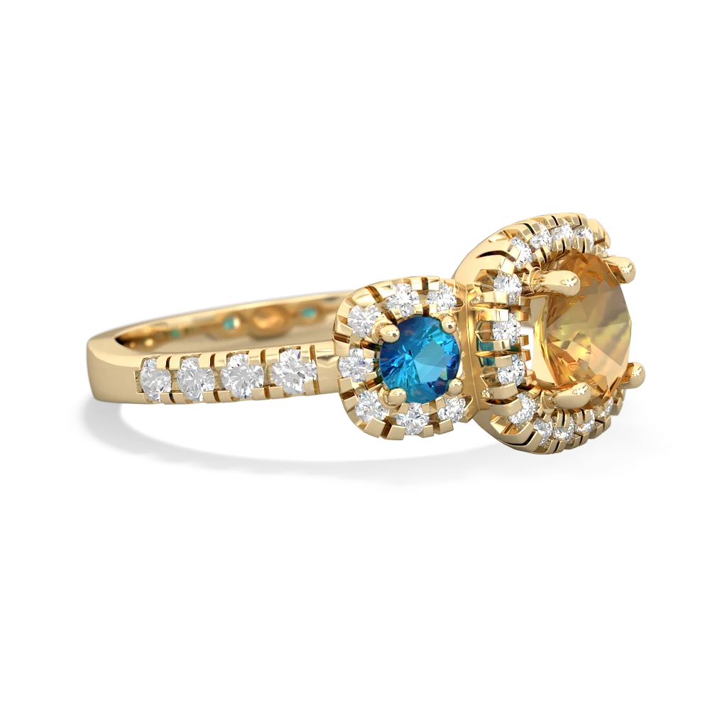 Citrine Regal Halo 14K Yellow Gold ring R5350