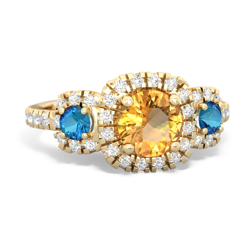 Citrine Regal Halo 14K Yellow Gold ring R5350