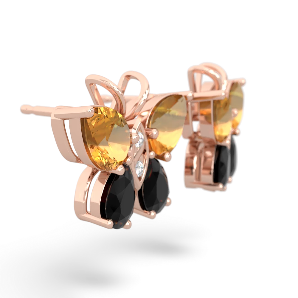 Citrine Butterfly 14K Rose Gold earrings E2215