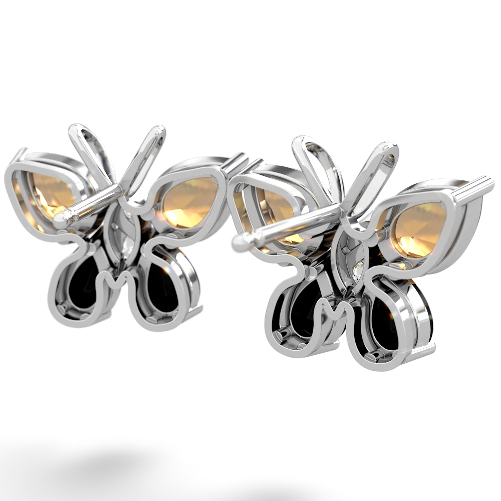 Citrine Butterfly 14K White Gold earrings E2215