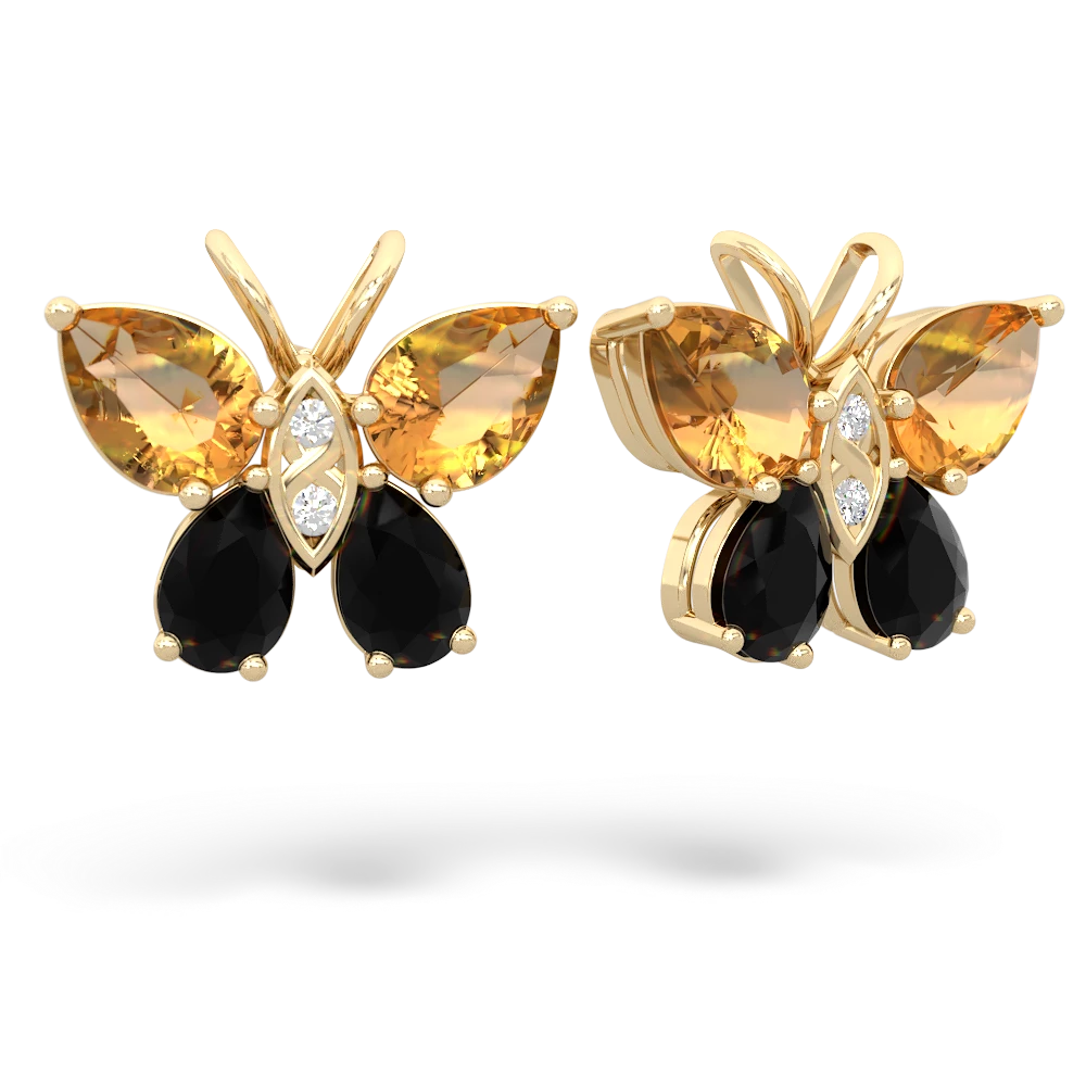 Citrine Butterfly 14K Yellow Gold earrings E2215