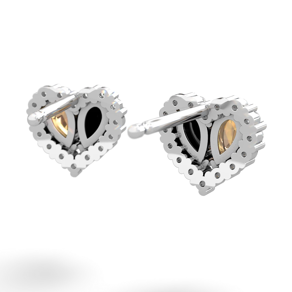 Citrine Halo 14K White Gold earrings E7008