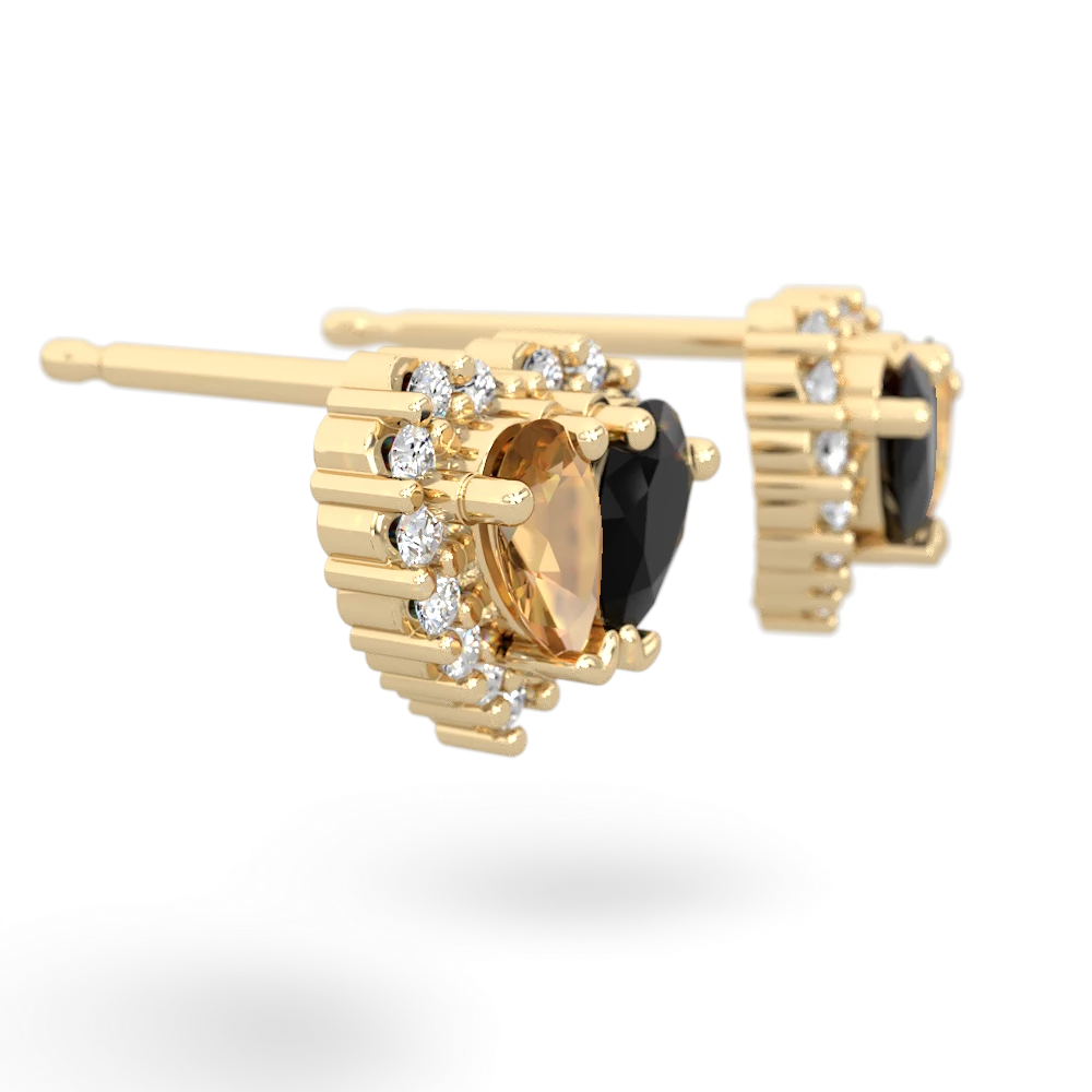 Citrine Halo 14K Yellow Gold earrings E7008