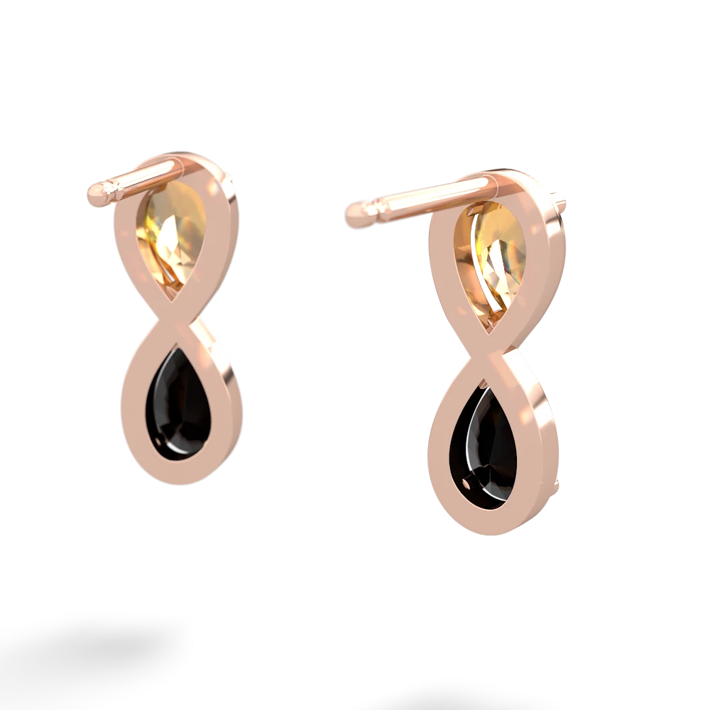 Citrine Infinity 14K Rose Gold earrings E5050