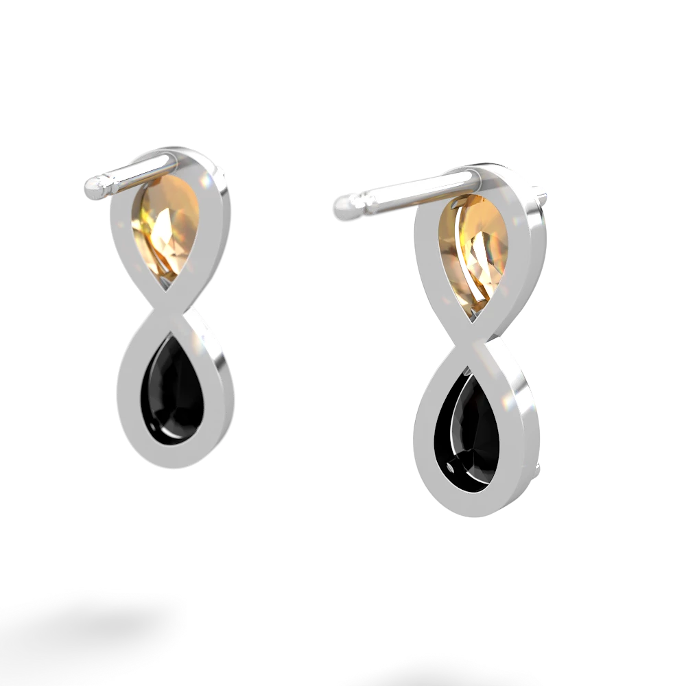 Citrine Infinity 14K White Gold earrings E5050