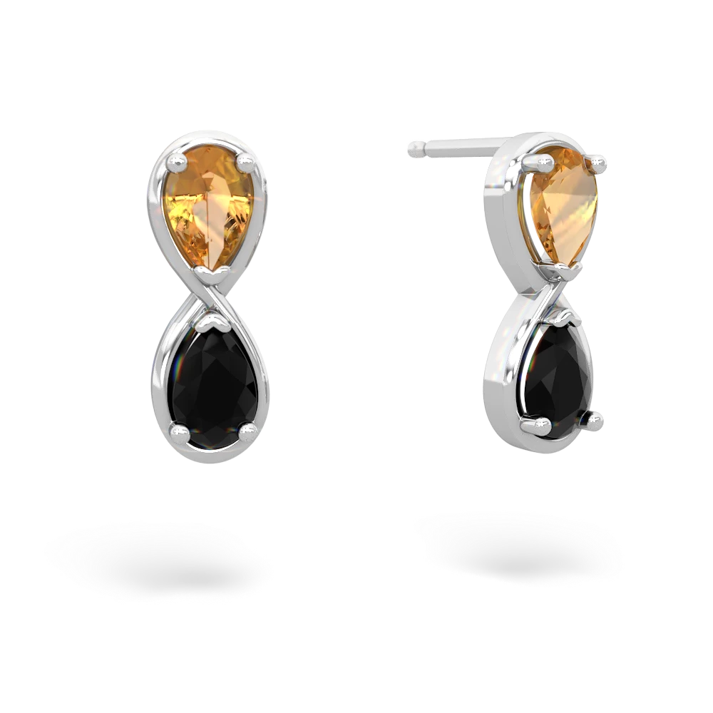 Citrine Infinity 14K White Gold earrings E5050