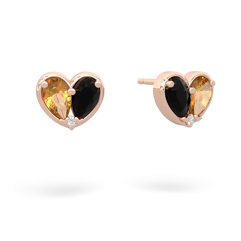 Citrine 'Our Heart' 14K Rose Gold earrings E5072