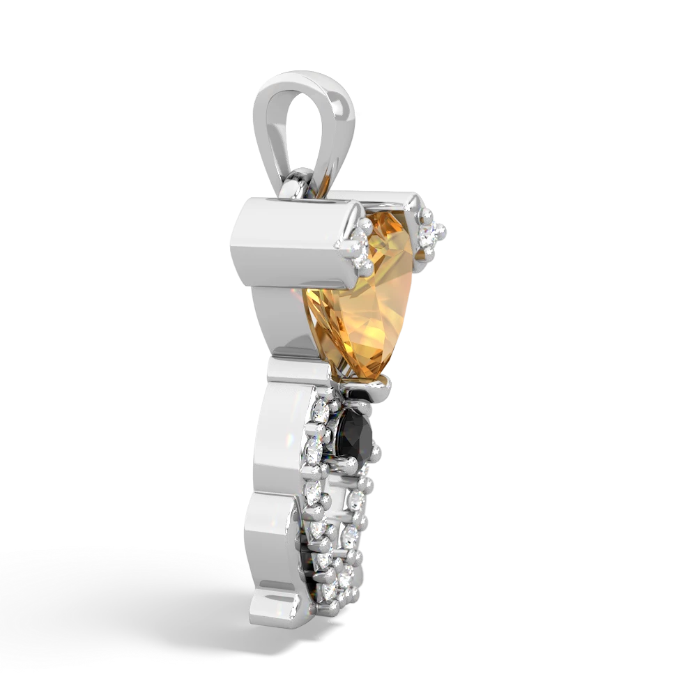 Citrine Puppy Love 14K White Gold pendant P5800