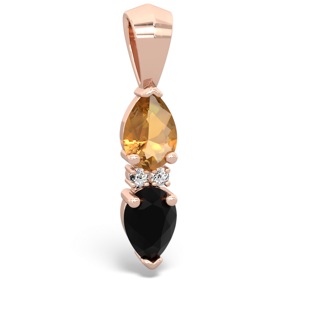 Citrine Bowtie Drop 14K Rose Gold pendant P0865