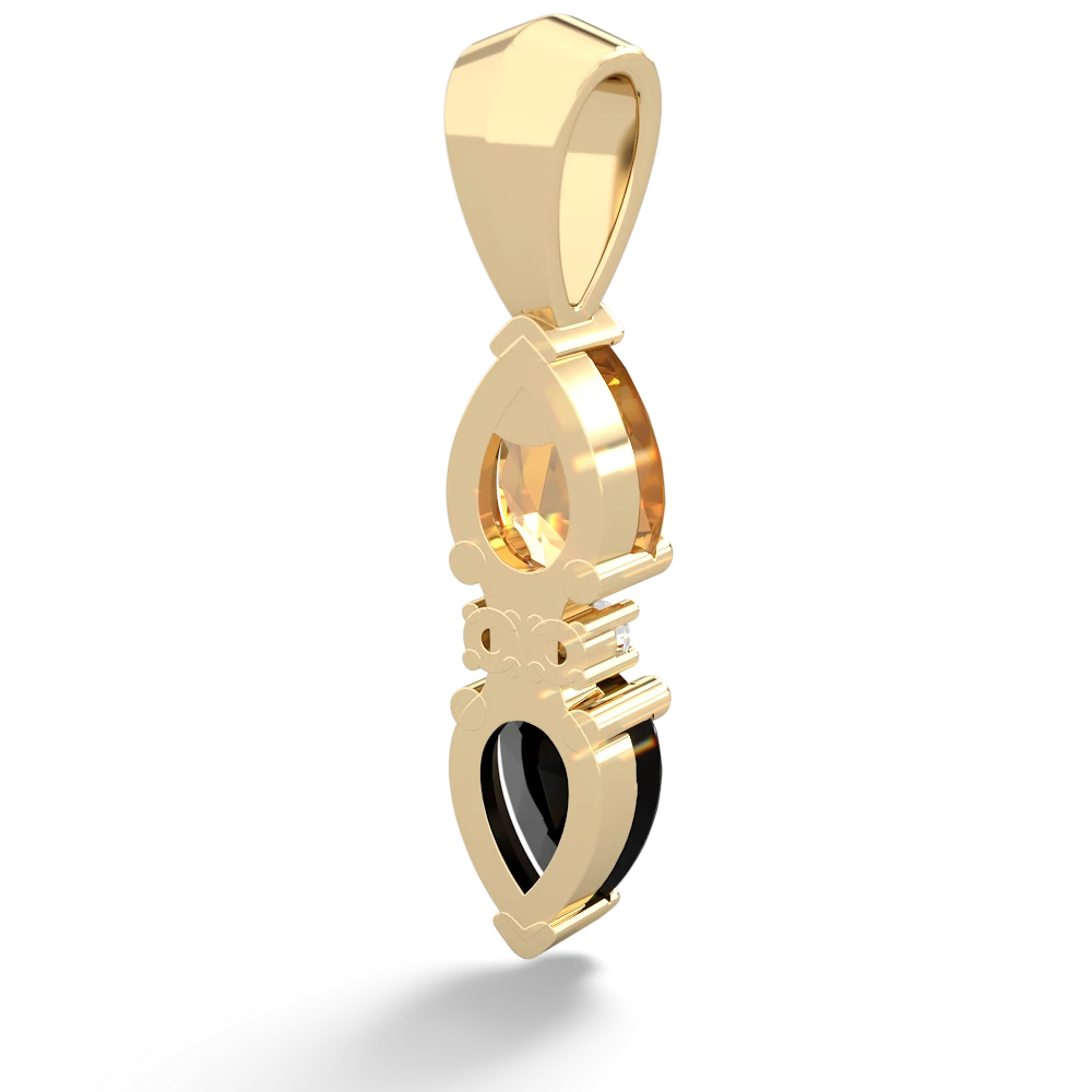 Citrine Bowtie Drop 14K Yellow Gold pendant P0865