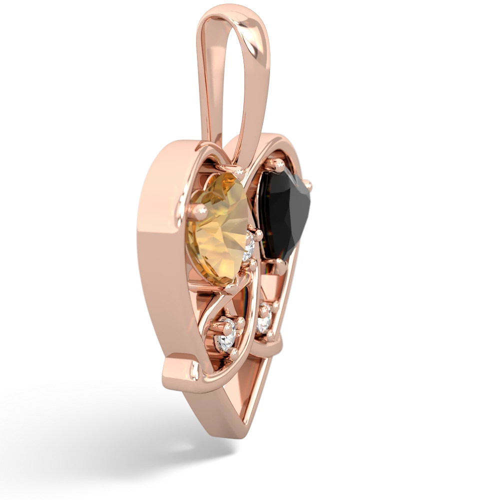 Citrine Celtic Trinity Heart 14K Rose Gold pendant P5331