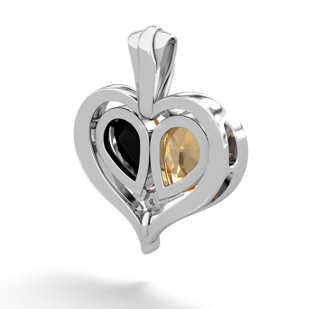 Citrine Two Become One 14K White Gold pendant P5330