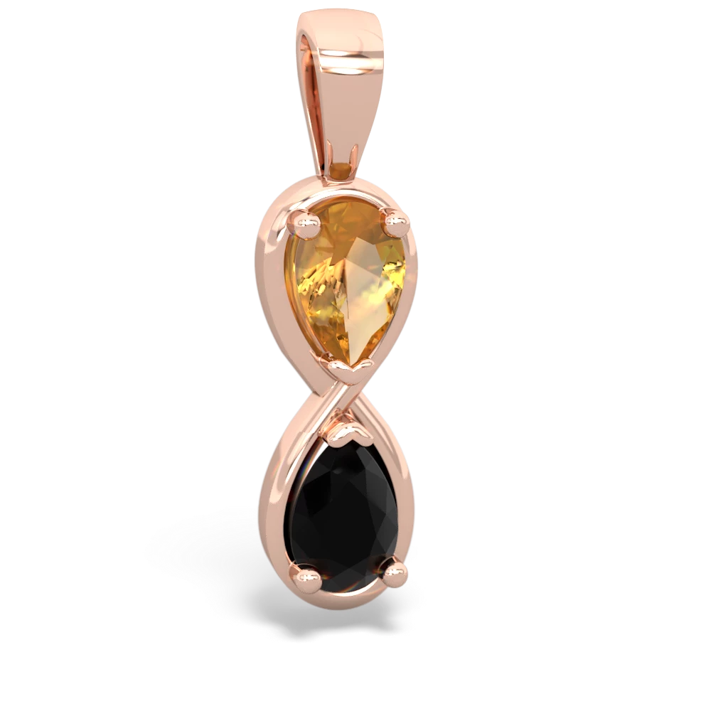 Citrine Infinity 14K Rose Gold pendant P5050