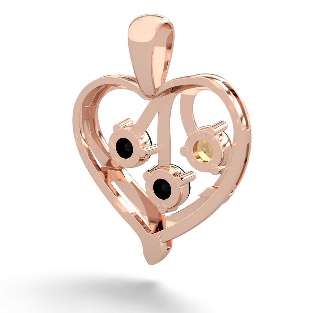 Citrine Glowing Heart 14K Rose Gold pendant P2233