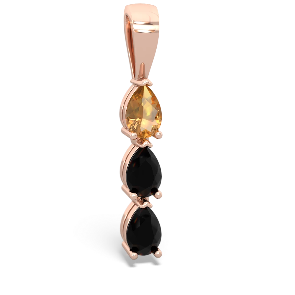 Citrine Dew Drops 14K Rose Gold pendant P2251