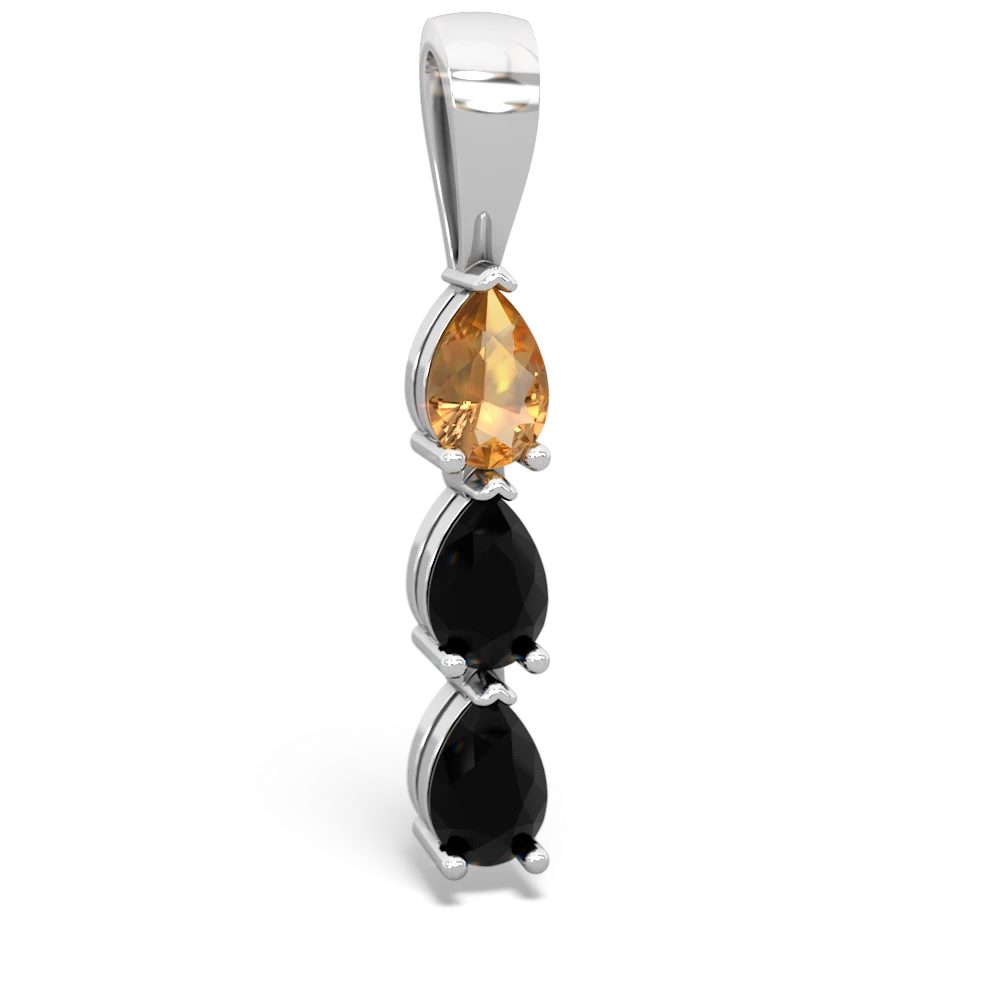 Citrine Dew Drops 14K White Gold pendant P2251