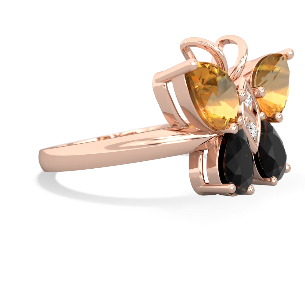 Citrine Butterfly 14K Rose Gold ring R2215