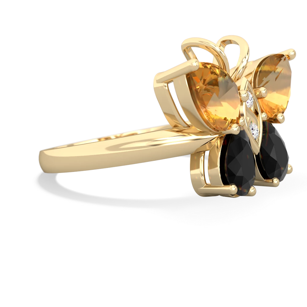 Citrine Butterfly 14K Yellow Gold ring R2215